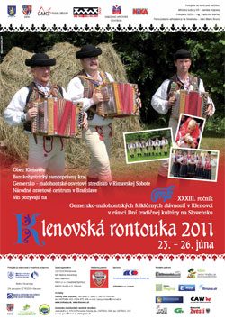 XXXIII. ročník Gemersko-malohontských folklórnych slávností - KLENOVSKÁ RONTOUKA 2011